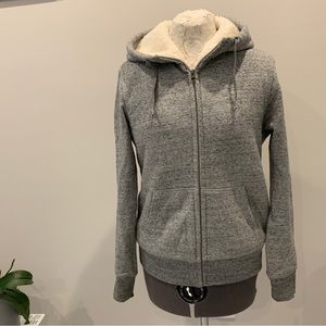 Sherpa lined gray hoodie
